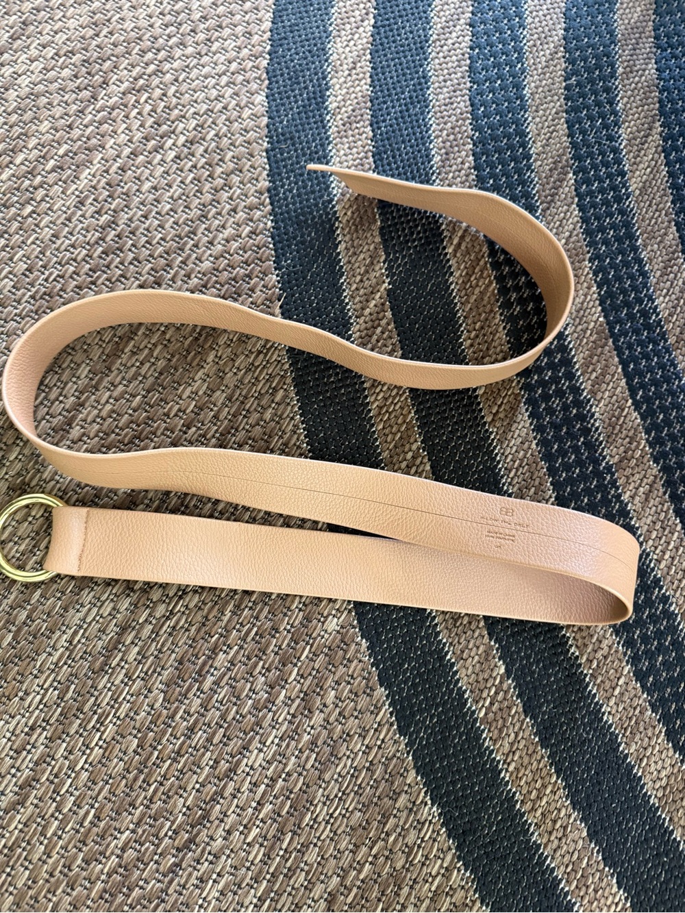 B-Low the Belt Beige O-Ring Belt with Gold Hardware